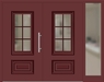 Kunststoff Haustür 217-15 braunrot zweiflügelig Seitenteil rechts