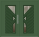 Kunststoff Haustür 35-62 laubgrün zweiflügelig