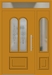 Kunststoff Haustür 408-10 honiggelb Seitenteil rechts Oberlicht