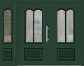 Kunststoff Haustür 408-10 moosgrün zweiflügelig Seitenteil links