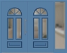 Kunststoff Haustür 6448-25 lichtblau zweiflügelig Seitenteil rechts