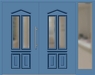 Kunststoff Haustür 6460-10 lichtblau zweiflügelig Seitenteil rechts