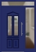 Kunststoff Haustür 6460-10 ultramarinblau Seitenteil rechts Oberlicht