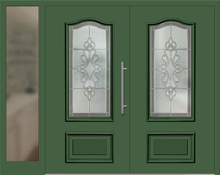 Kunststoff Haustür 200-10 laubgrün zweiflügelig Seitenteil links