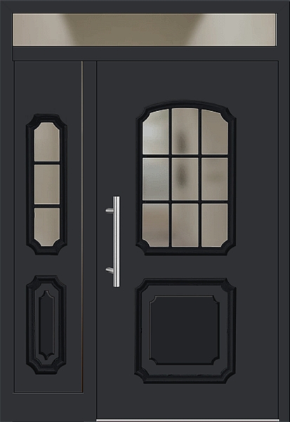 Kunststoff Haustür 201-15 schwarz Seitenteil links Oberlicht