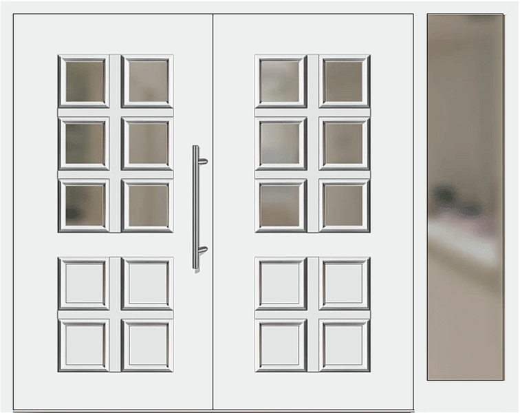 Kunststoff Haustür 205-10 weiß zweiflügelig Seitenteil rechts
