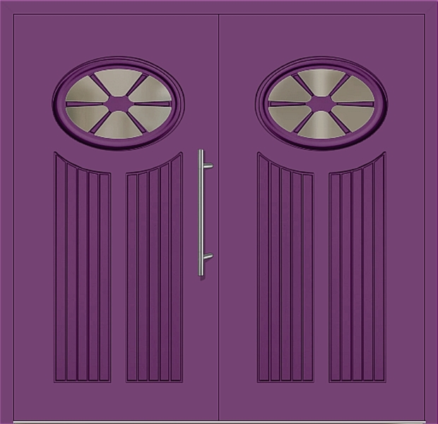 Kunststoff Haustür 25-11 singalviolett zweiflügelig