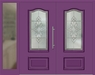 Kunststoff Haustür 200-10 singalviolett zweiflügelig Seitenteil links