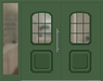 Kunststoff Haustür 201-15 laubgrün zweiflügelig Seitenteil links