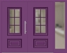 Kunststoff Haustür 217-15 singalviolett zweiflügelig Seitenteil rechts