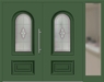 Kunststoff Haustür 219-10 laubgrün zweiflügelig Seitenteil rechts