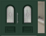 Kunststoff Haustür 219-10 moosgrün zweiflügelig Seitenteil rechts