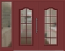 Kunststoff Haustür 224-15 rubinrot zweiflügelig Seitenteil links