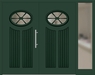 Kunststoff Haustür 25-11 moosgrün zweiflügelig Seitenteil rechts