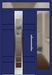 Kunststoff Haustür 2700-79 ultramarinblau Seitenteil rechts Oberlicht
