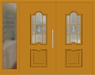 Kunststoff Haustür 301-15 honiggelb zweiflügelig Seitenteil links