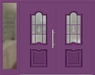 Kunststoff Haustür 301-15 singalviolett zweiflügelig Seitenteil links
