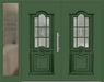 Kunststoff Haustür 302-15 laubgrün zweiflügelig Seitenteil links