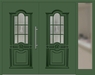 Kunststoff Haustür 302-15 laubgrün zweiflügelig Seitenteil rechts