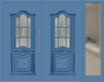Kunststoff Haustür 302-15 lichtblau zweiflügelig Seitenteil rechts