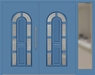 Kunststoff Haustür 306-11 lichtblau zweiflügelig Seitenteil rechts