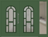 Kunststoff Haustür 3061-11 laubgrün zweiflügelig Seitenteil rechts