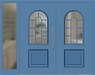 Kunststoff Haustür 317-15 lichtblau zweiflügelig Seitenteil links