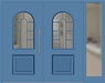 Kunststoff Haustür 317-15 lichtblau zweiflügelig Seitenteil rechts