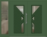 Kunststoff Haustür 35-62 laubgrün zweiflügelig Seitenteil links