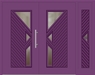 Kunststoff Haustür 35-62 singalviolett zweiflügelig Seitenteil rechts