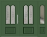 Kunststoff Haustür 408-10 laubgrün zweiflügelig Seitenteil rechts