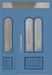 Kunststoff Haustür 408-10 lichtblau Seitenteil links Oberlicht