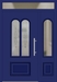 Kunststoff Haustür 408-10 ultramarinblau Seitenteil rechts Oberlicht
