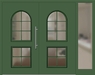 Kunststoff Haustür 409-25 laubgrün zweiflügelig Seitenteil rechts