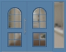 Kunststoff Haustür 409-25 lichtblau zweiflügelig Seitenteil rechts