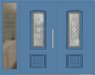 Kunststoff Haustür 4143-10 lichtblau zweiflügelig Seitenteil links