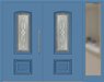Kunststoff Haustür 4143-10 lichtblau zweiflügelig Seitenteil rechts