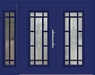 Kunststoff Haustür 4151-11 ultramarinblau zweiflügelig Seitenteil links