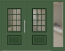 Kunststoff Haustür 418-15 laubgrün zweiflügelig Seitenteil rechts