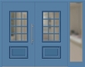 Kunststoff Haustür 418-15 lichtblau zweiflügelig Seitenteil rechts