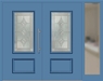 Kunststoff Haustür 420-10 lichtblau zweiflügelig Seitenteil rechts