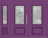 Kunststoff Haustür 420-10 singalviolett zweiflügelig Seitenteil links
