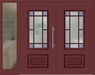 Kunststoff Haustür 424-15 braunrot zweiflügelig Seitenteil links