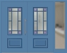 Kunststoff Haustür 424-15 lichtblau zweiflügelig Seitenteil rechts