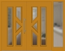 Kunststoff Haustür 50-60 honiggelb zweiflügelig Seitenteil rechts