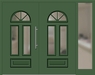 Kunststoff Haustür 6448-25 laubgrün zweiflügelig Seitenteil rechts