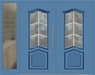 Kunststoff Haustür 6450-15 lichtblau zweiflügelig Seitenteil links