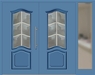 Kunststoff Haustür 6450-15 lichtblau zweiflügelig Seitenteil rechts