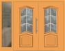 Kunststoff Haustür 6450-15 safrangelb zweiflügelig Seitenteil links