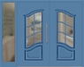 Kunststoff Haustür 6451-15 lichtblau zweiflügelig Seitenteil links